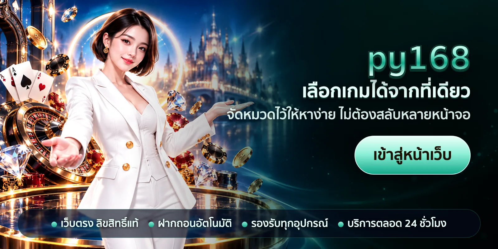 ภาพหัวเรื่องของ py168 ชุดที่ 1 — เลือกเกมได้จากที่เดียว